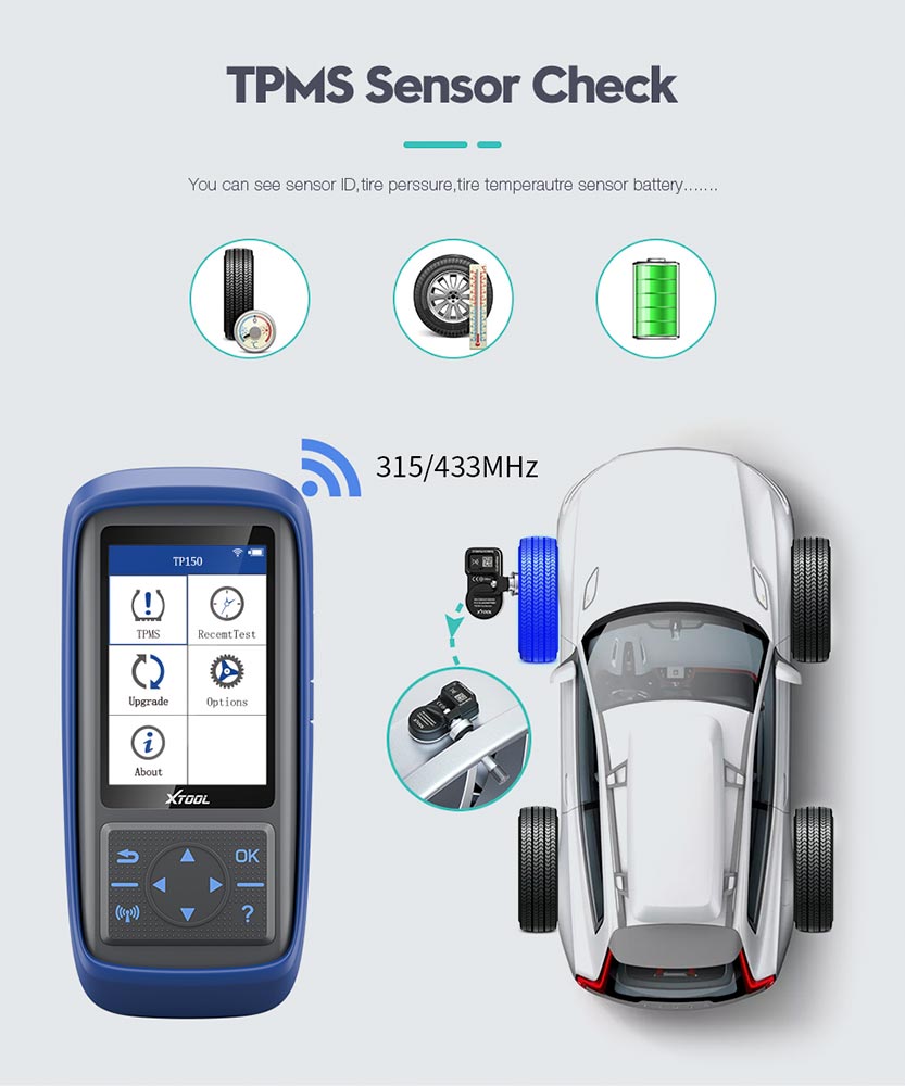 Manuel d'utilisation de l'outil de diagnostic TPMS XTOOL TP1500